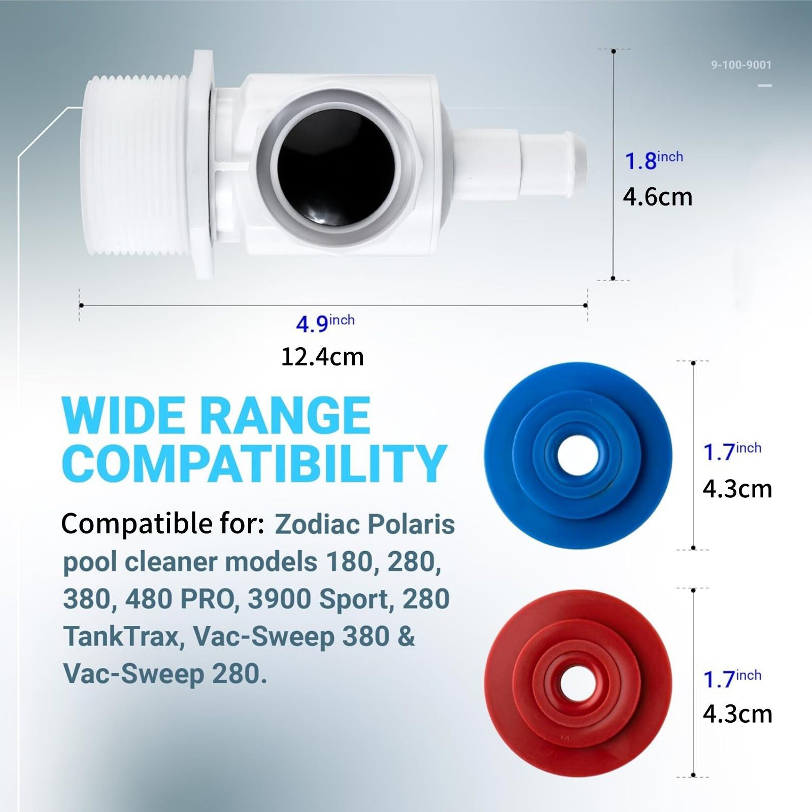 Pool Cleaner Universal Wall Fitting Connector 9-100-9001 For Polaris 180 280 380