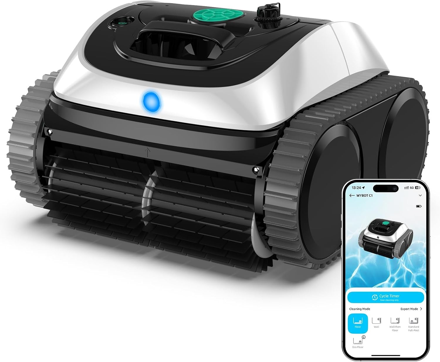 WYBOT C1 Pool Robot Vacuum for Inground Pools 4-in-1 Cordless Robotic Pool Clean