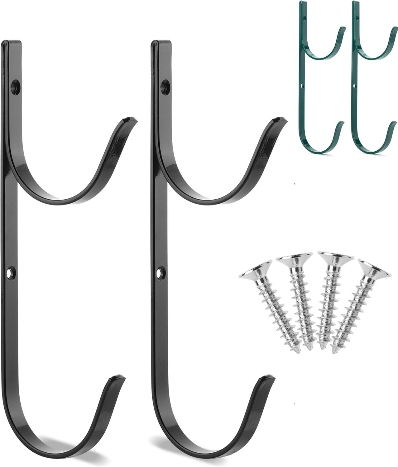 Wall-Mount Pool Pole Hooks – 2 Pack Heavy-Duty Storage Solution for Your Garden