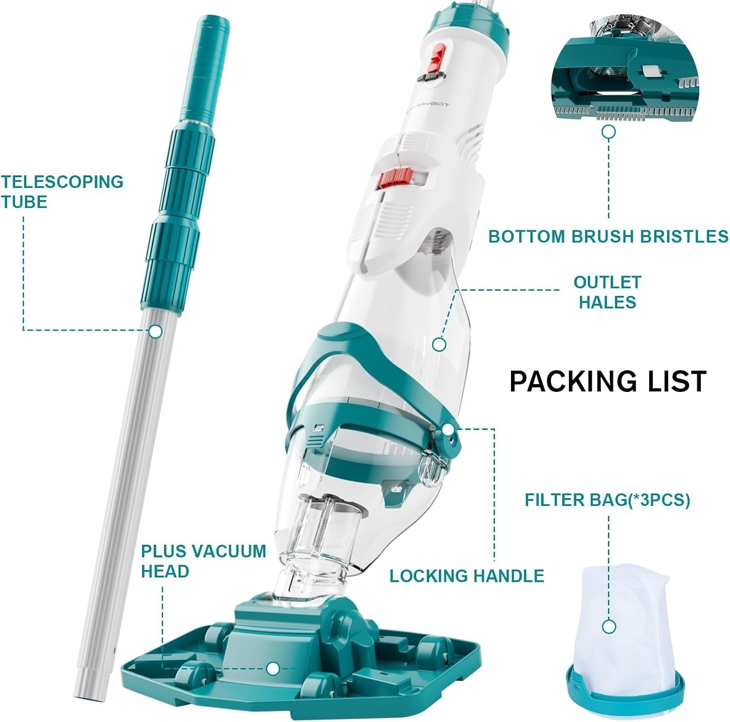 2026 Cordless Pool Vacuum: Dual Modes for Effortless Cleanup & 60 Mins Runtime