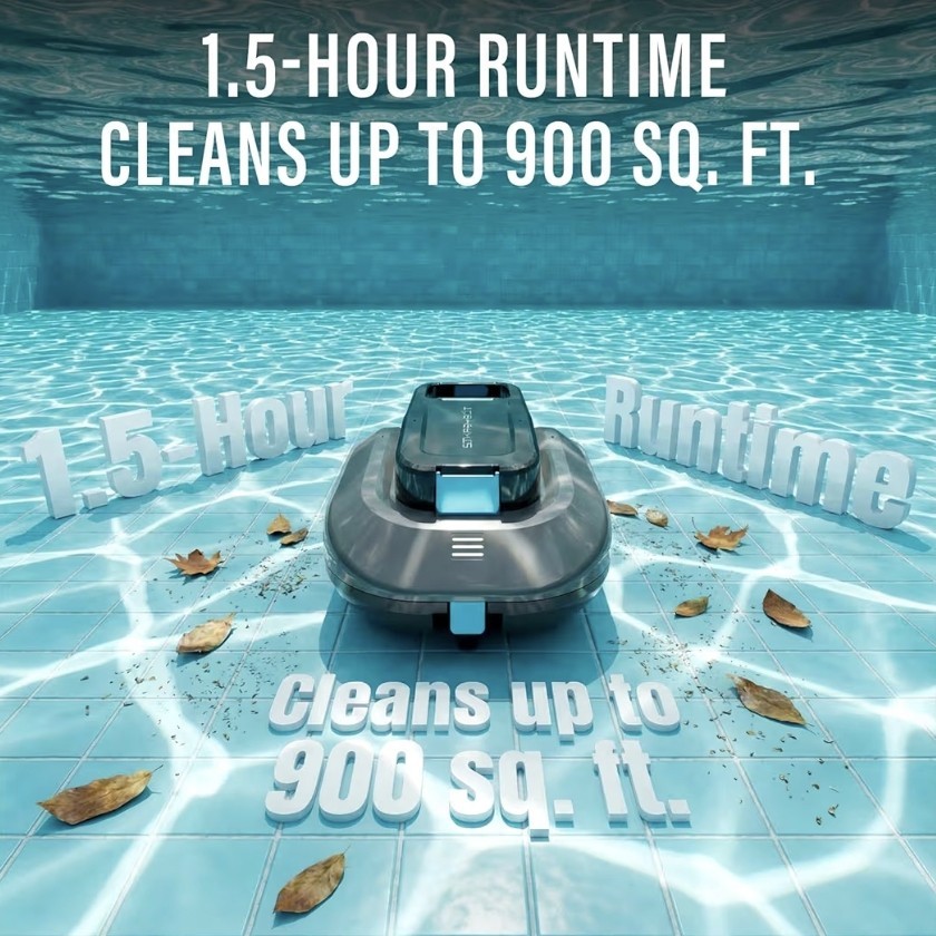 Cordless Robotic Pool Cleaner with Dual high-Efficiency Motors WE SHIP OVERSEA