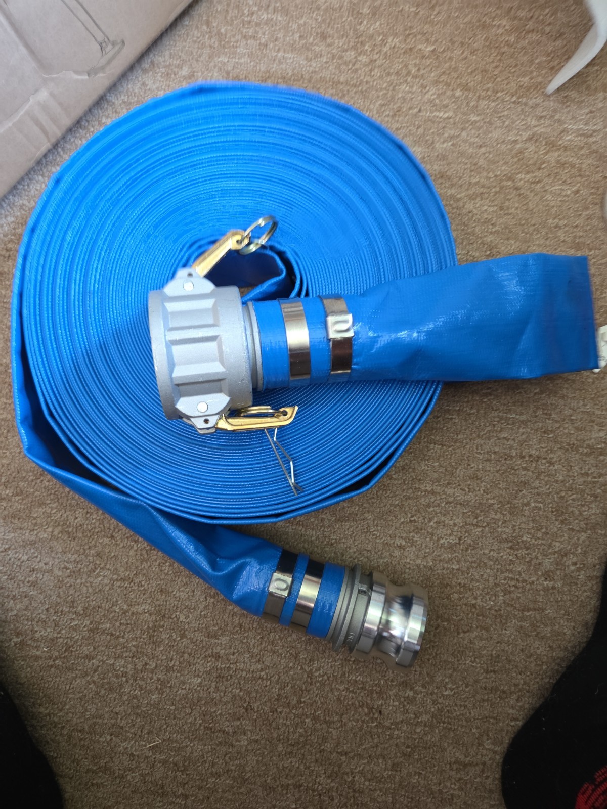 Backwash Hose PVC Discharge Hose 2 in x 100 ft with Camlock C & E Fittings
