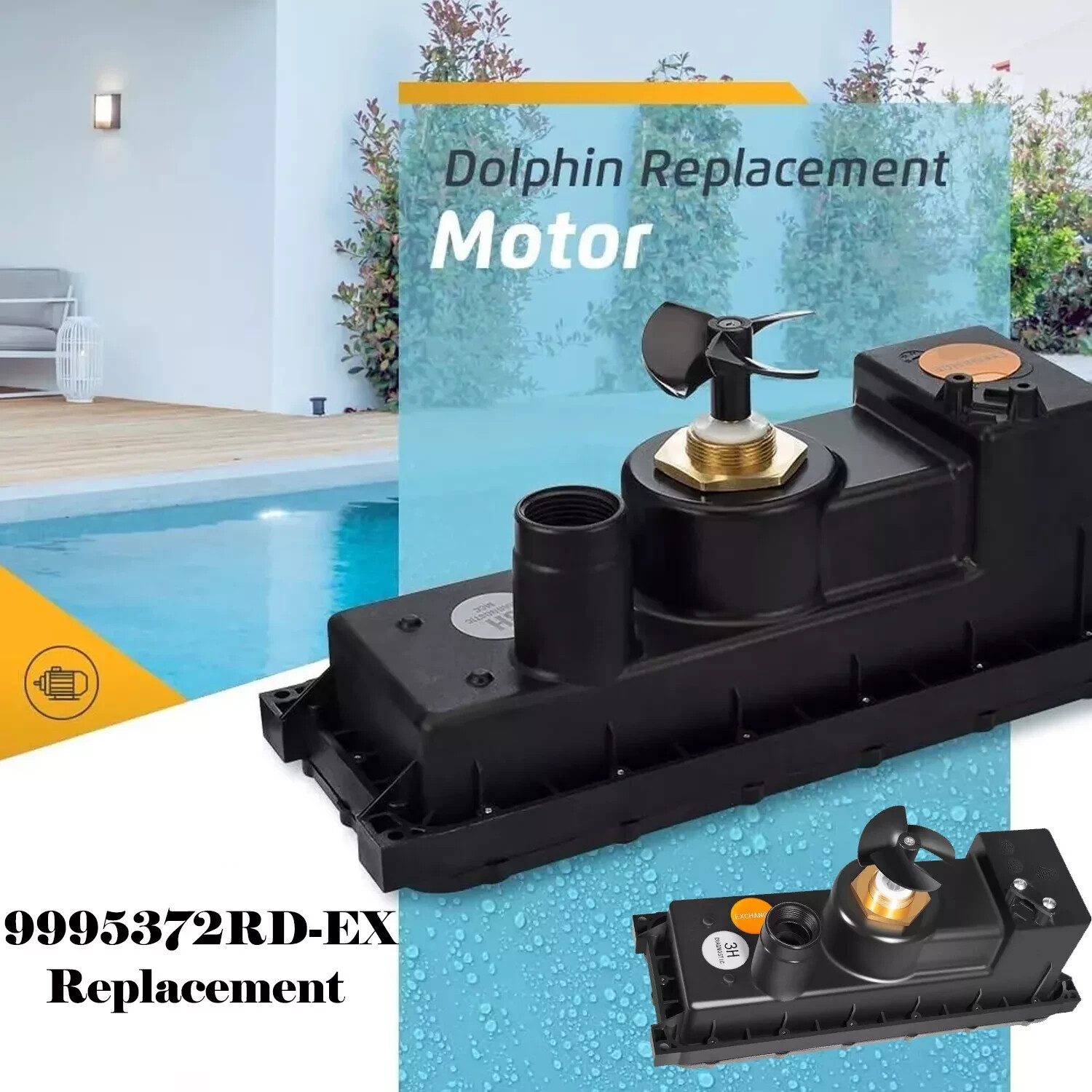 MAYTRONICS REPLACEMENT 9995372RD-EX POOL CLEANER MOTOR UNIT 3H DOLPIN CLEANERS
