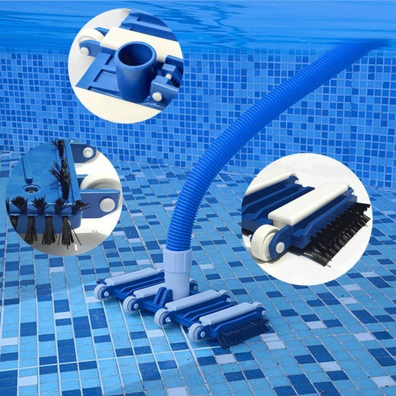 New 14″ in-ground Swimming Pool Vacuum Head with Bottom Brush and Side Brush USA