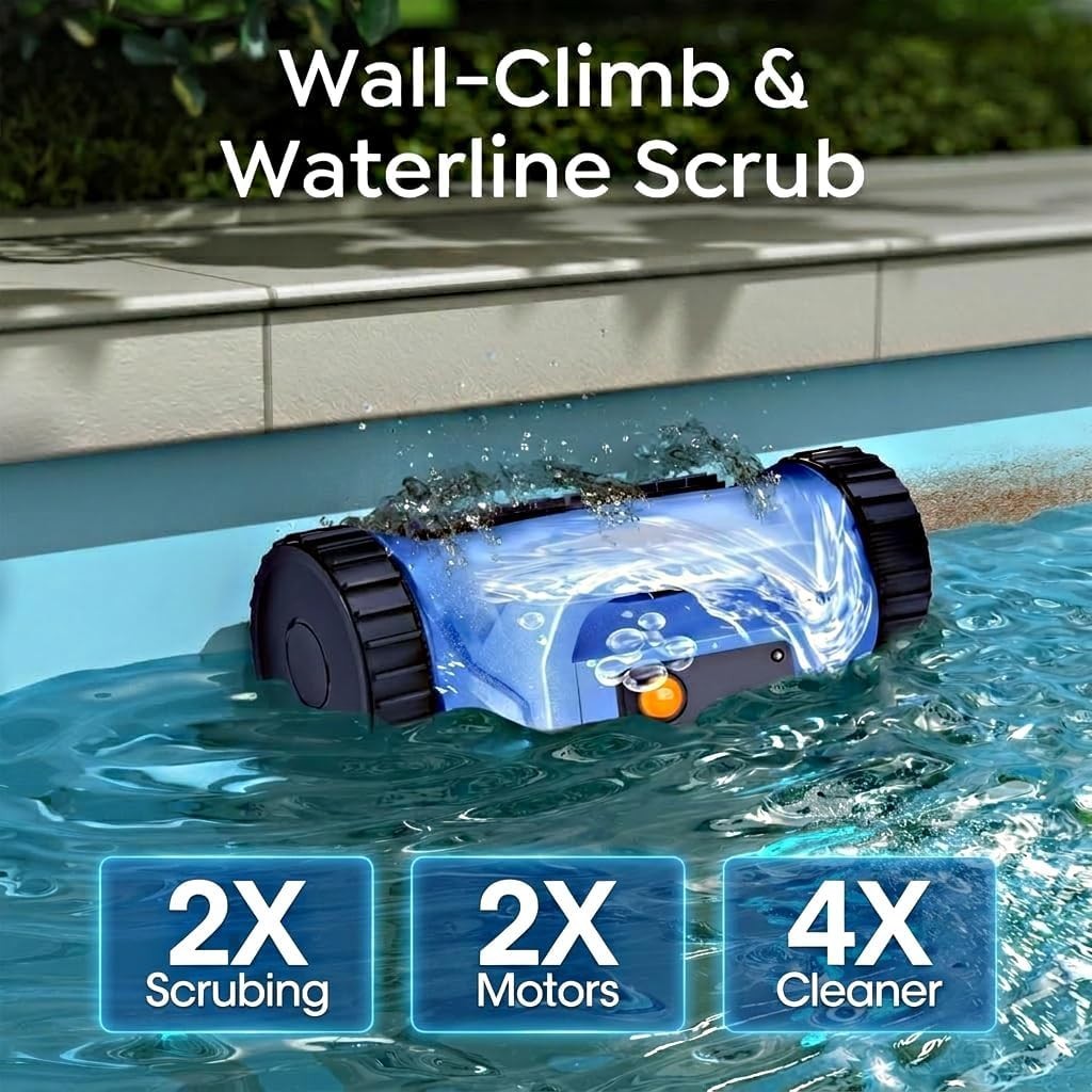 Seauto Cordless Robotic Pool Cleaner Vacuum, Floor, Wall and Waterline Cleaning
