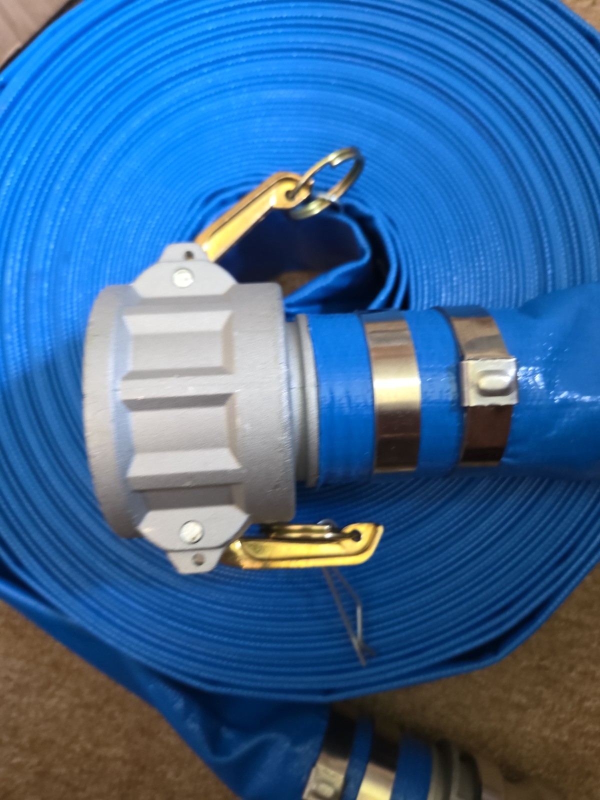 Backwash Hose PVC Discharge Hose 2 in x 100 ft with Camlock C & E Fittings