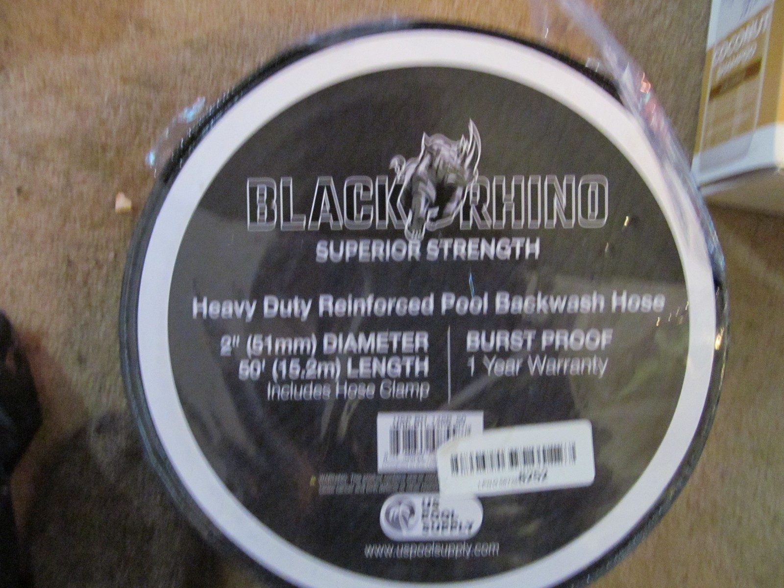 U.S. Pool Supply Pool Backwash Hose 2″ x 50′ – Black Rhino Extra Heavy-Duty Pool