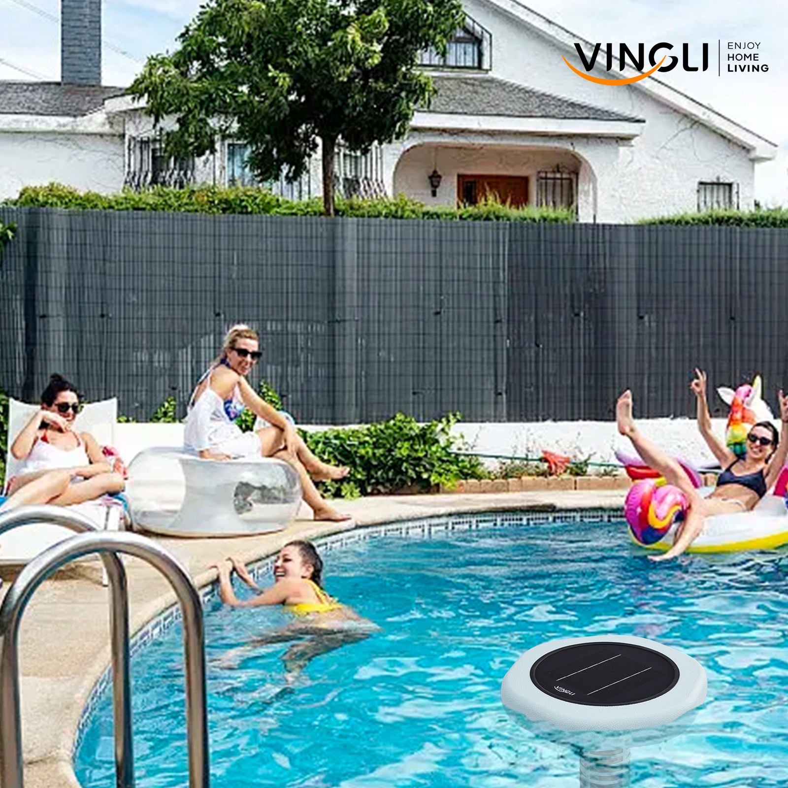 Solar Copper Pool Ionizer, for Water Clarification Above Ground Inground Pools
