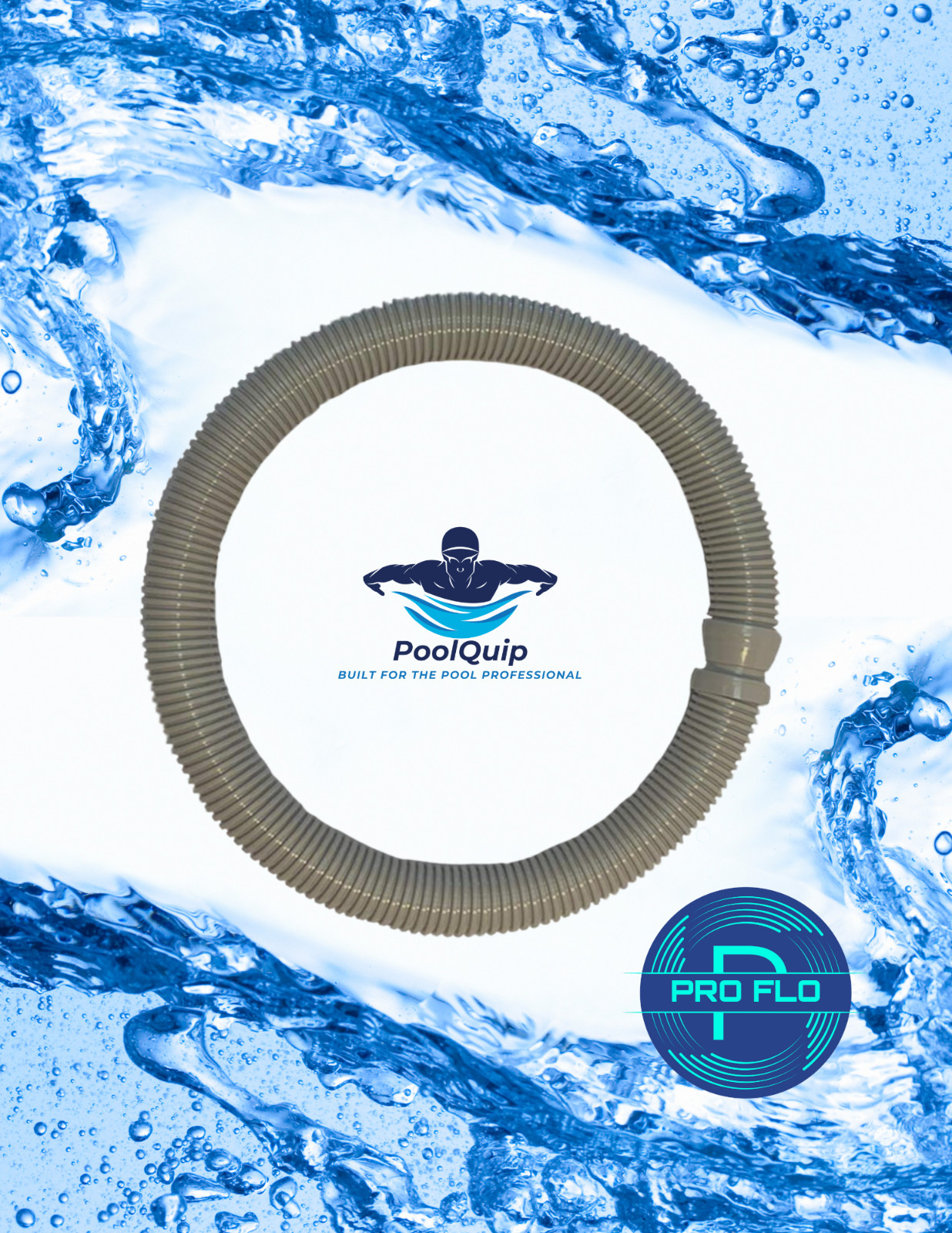 PoolQuip Grey Pool Cleaner Hose for Suction Pool Cleaners