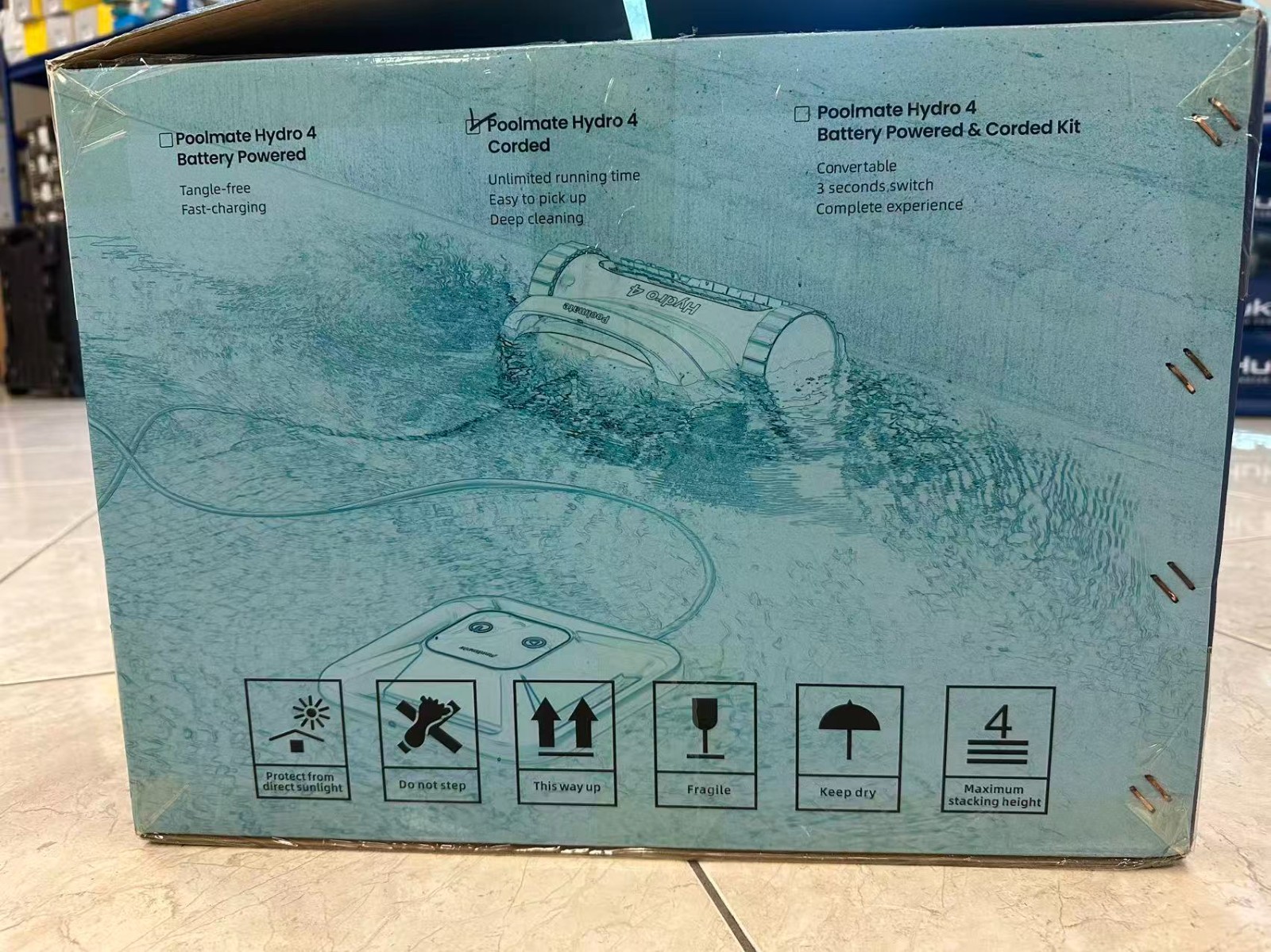 Poolmate Hydro 4 Inground Pool Vacuum Cleaner 50ft Corded for Floor, Wall Clean