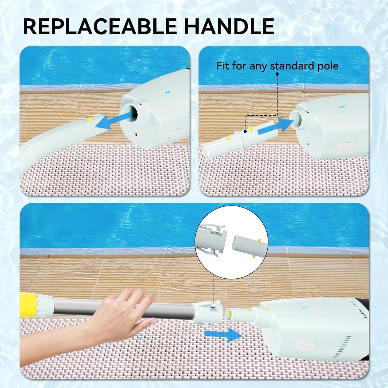 NEW IN BOX Lydsto Handheld Pool Vacuum with Telescopic Pole, Cordless