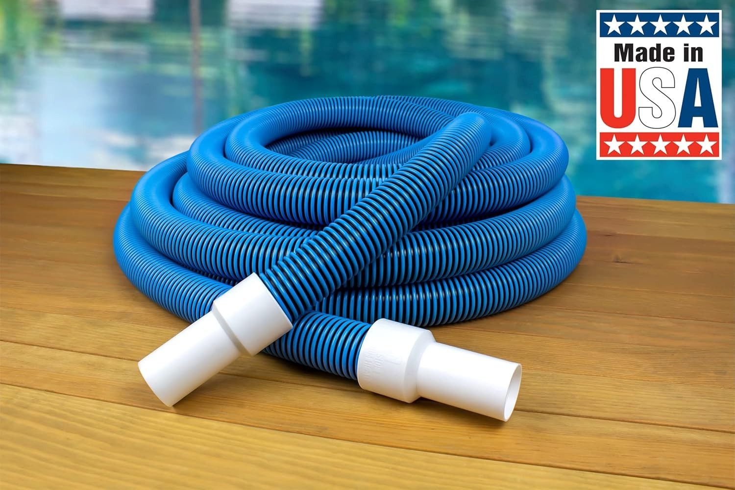 Flexible Pool Vacuum Hose, 40 Ft x 1-1/2” for Inground Pools