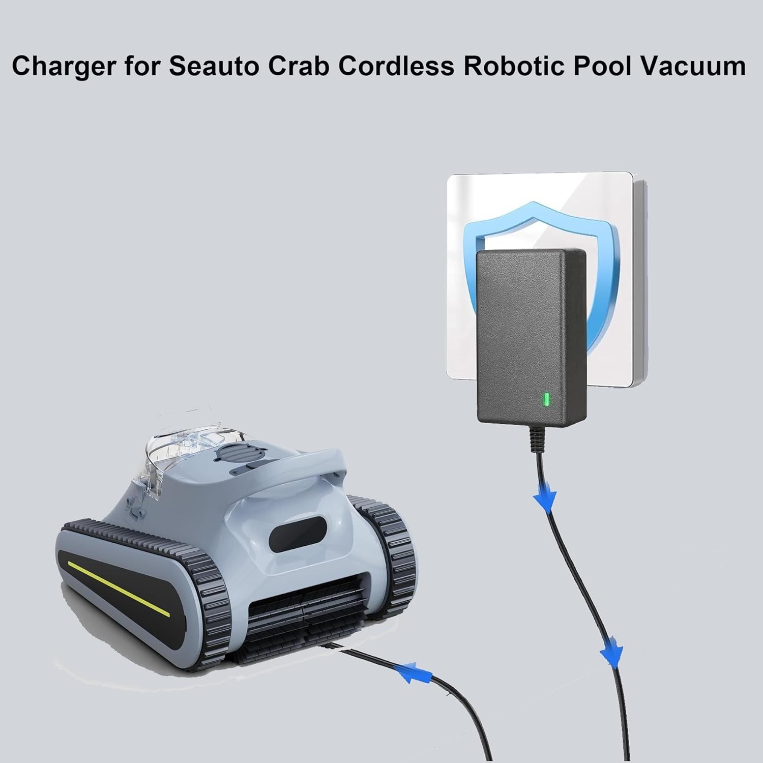 Wall Mount Seauto Crab Charger – Safe AC DC Adapter for Robotic Pool Vacuums