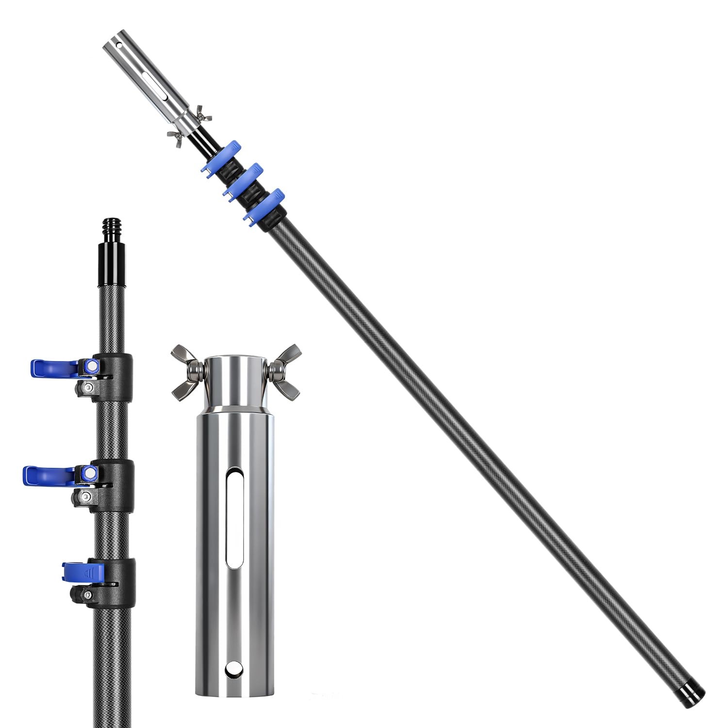 DOBEN Carbon Fiber Pool Pole, 16FT Heavy Duty Telescopic Pool Pole, Universal