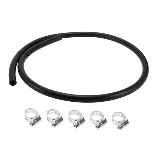 Fuel Line Kit 5ft Vacuum Hose Automotive Fuel Hose with 5 Clamps 1 Set 5/8″
