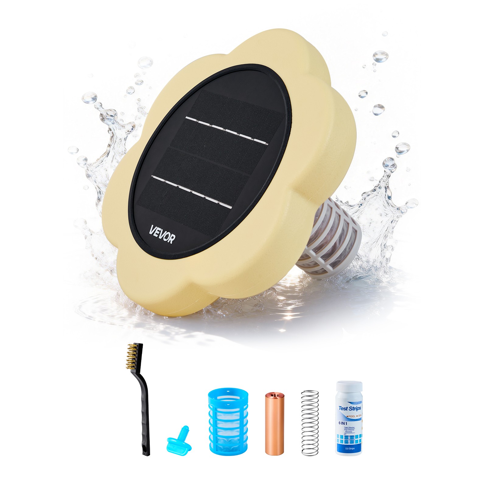Uimoso Solar Pool Ionizer with Copper Anode for Pools Up to 45000 Gallons,Yellow