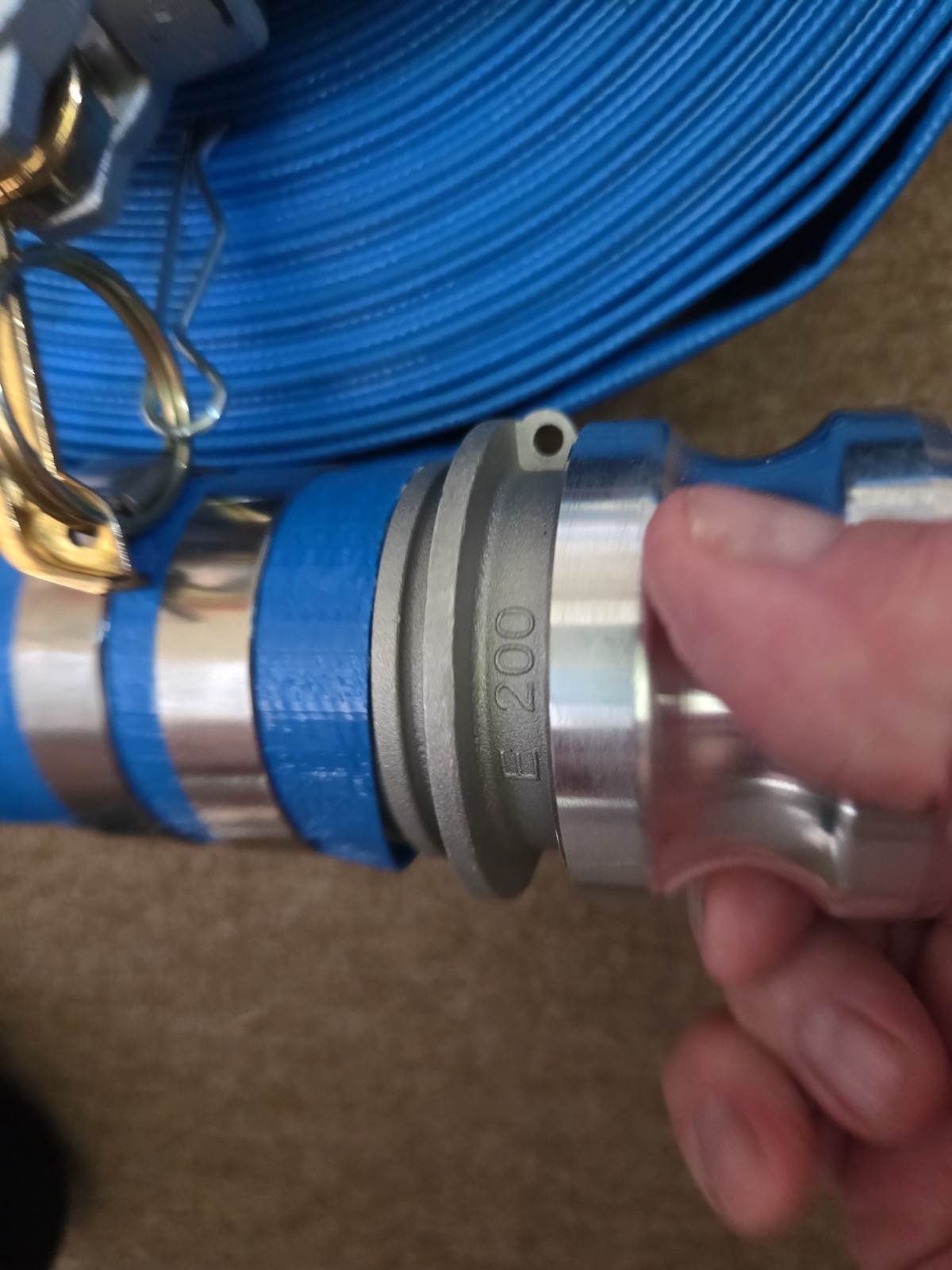 Backwash Hose PVC Discharge Hose 2 in x 100 ft with Camlock C & E Fittings
