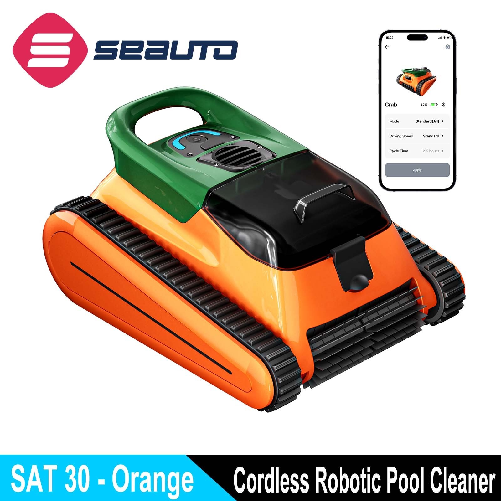 2026 Seauto SAT30 3HRuntime Pool Vacuum Cleaner Cordless Pool Vacuum App Support