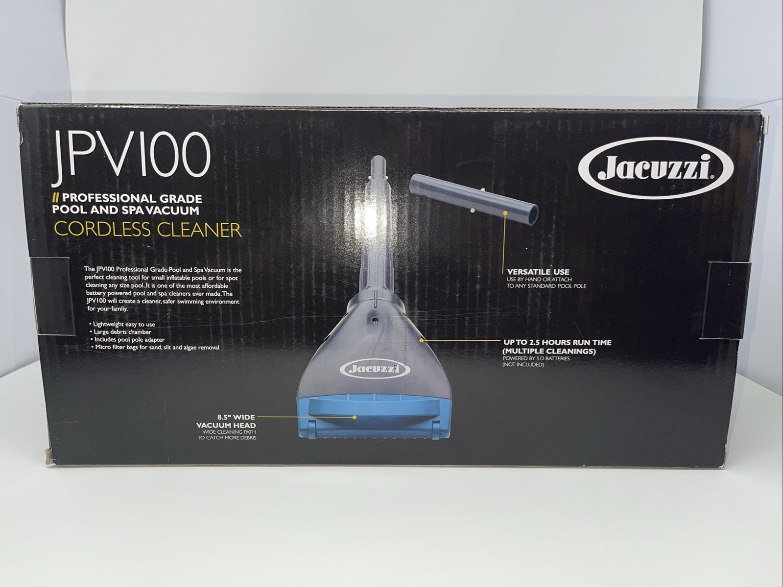 New NIB Jacuzzi JPV100 Pool and Spa Cordless Vacuum Cleaner Professional Grade