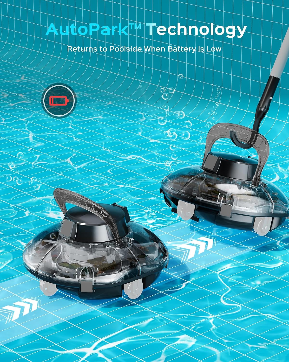 (2026 Upgrade) Cordless Pool Vacuum for above Ground Pool, Automatic Pool Cleane