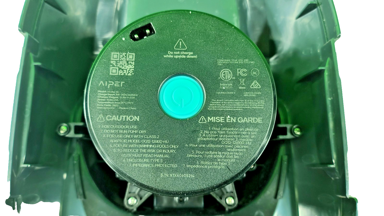 Aiper Scuba SE Cordless Vacuum Pool Robotic Cleaner OEM Top Cover With Motor-BLK