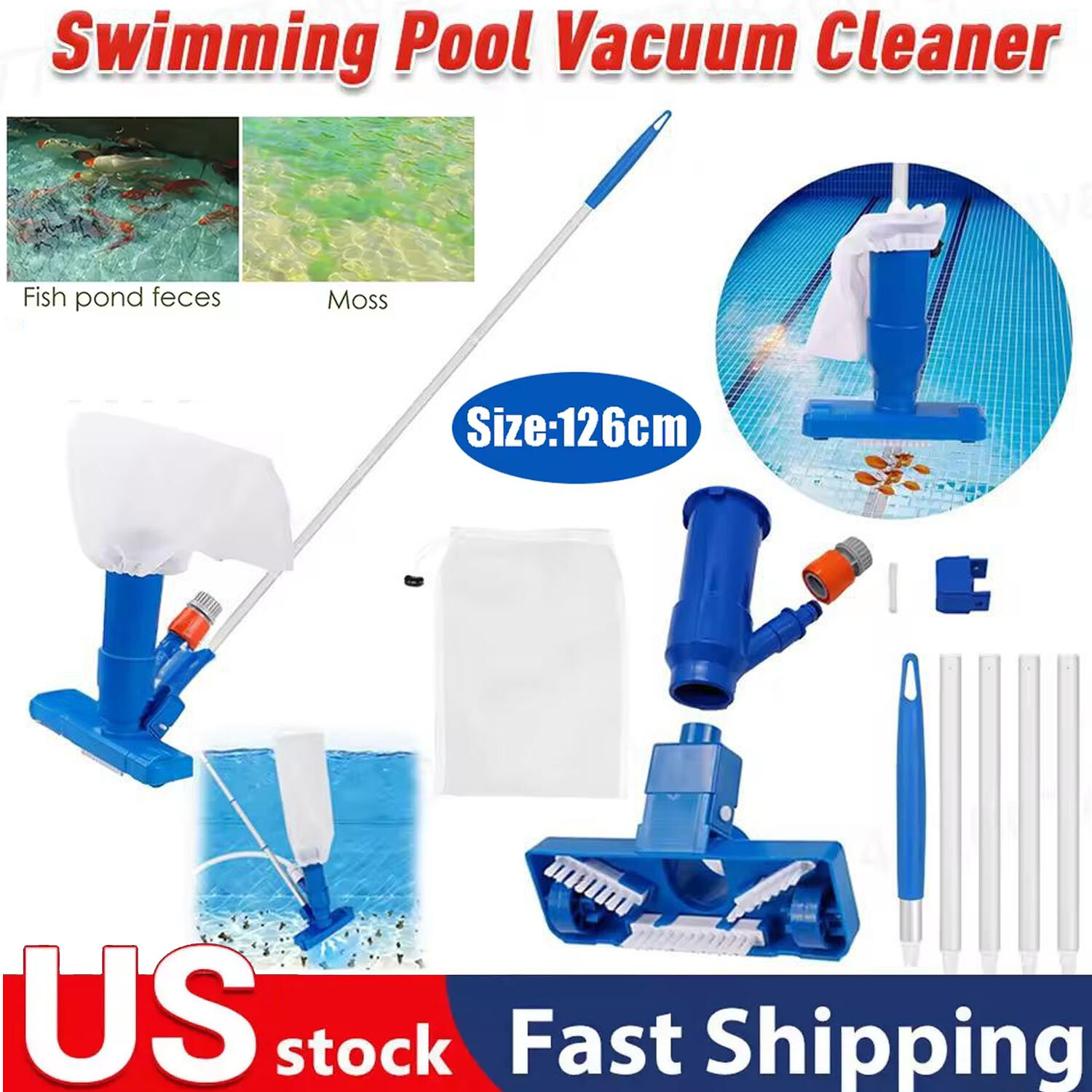 Upgraded Handheld Pool Vacuum for above Ground Pool – Swimming Pool Jet Cleaner