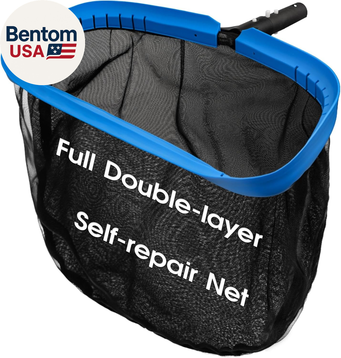 Upgraded Full Double Layer Pool Net Rake,17.5” – Outer Heavy Duty Self-Repair N