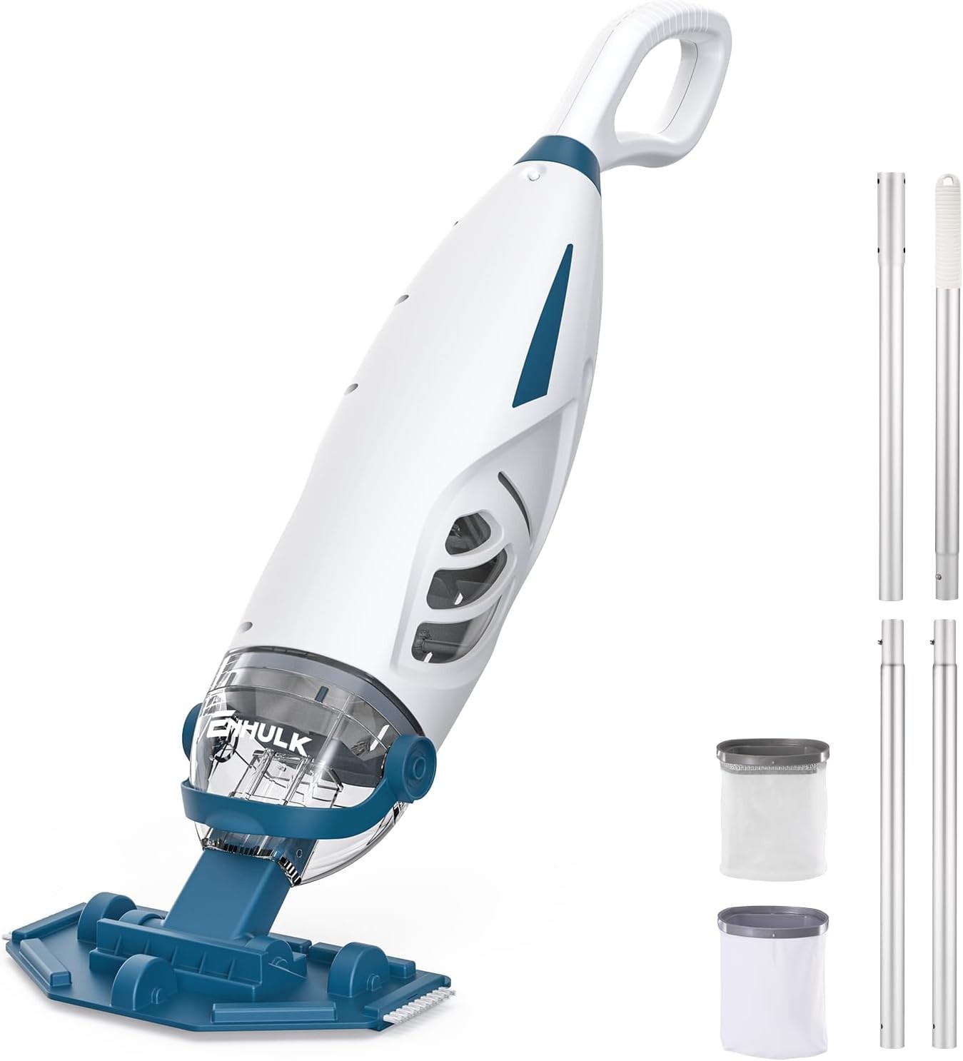 ENHULK Cordless Pool Vacuum with 6′ Extension Pole, Upgraded 26.5 GPM Beast-Leve