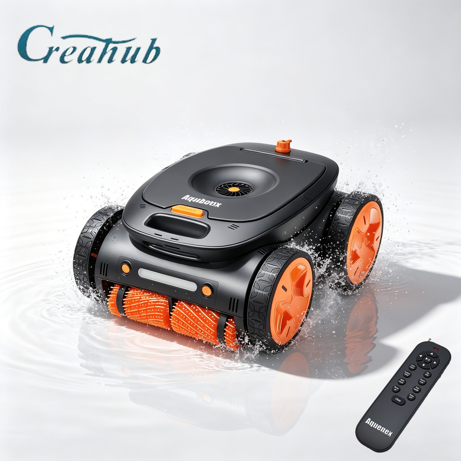 Cordless Robotic Pool Cleaner Remote Control 4WD Smart Nav Floor Wall Waterline