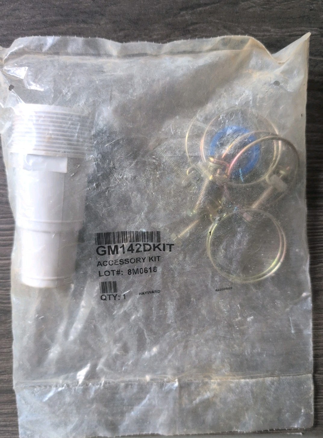 Hayward GM142DKIT Accessory Kit NOS Pool Hose Fitting + 4 Clamps + Teflon