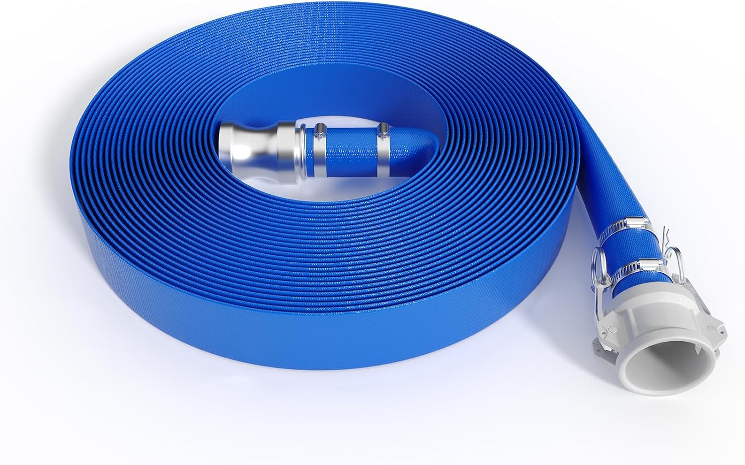 2″x100 ft Discharge Hose Lay Flat Hose PVC Backwash Drain Hose Camlock Fitting