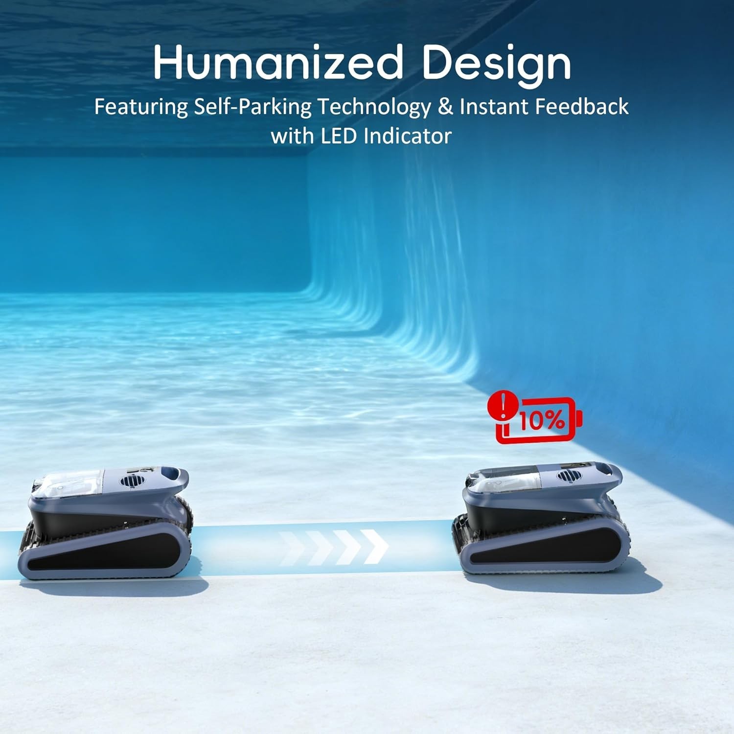 Seauto SAT40 Robotic Pool Vacuum Cleaner 4H Cordless Pool Vacuum App Support