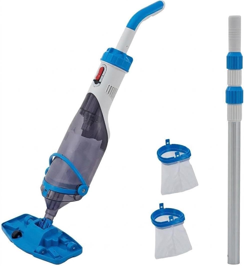 Cordless Rechargeable Pool Vacuum 18.5 GPM Handheld Cleaner with Telescopic Pole