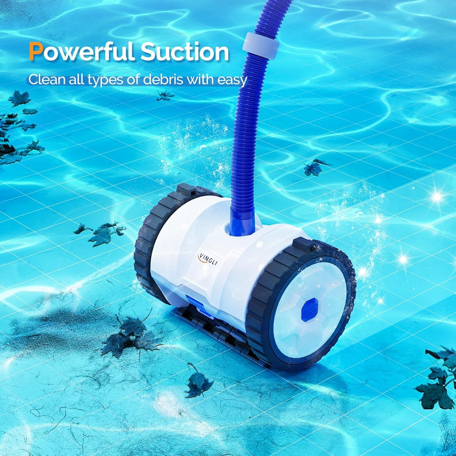 Automatic Suction-Side Pool Vacuum Cleaner, Wall-Climbing for Inground Pools