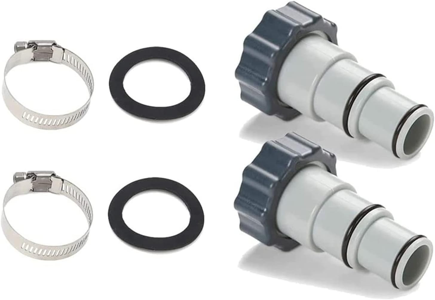 1.25″ to 1.5″ Type A Hose Adapter w/Collar for Threaded Connection Pumps Gray