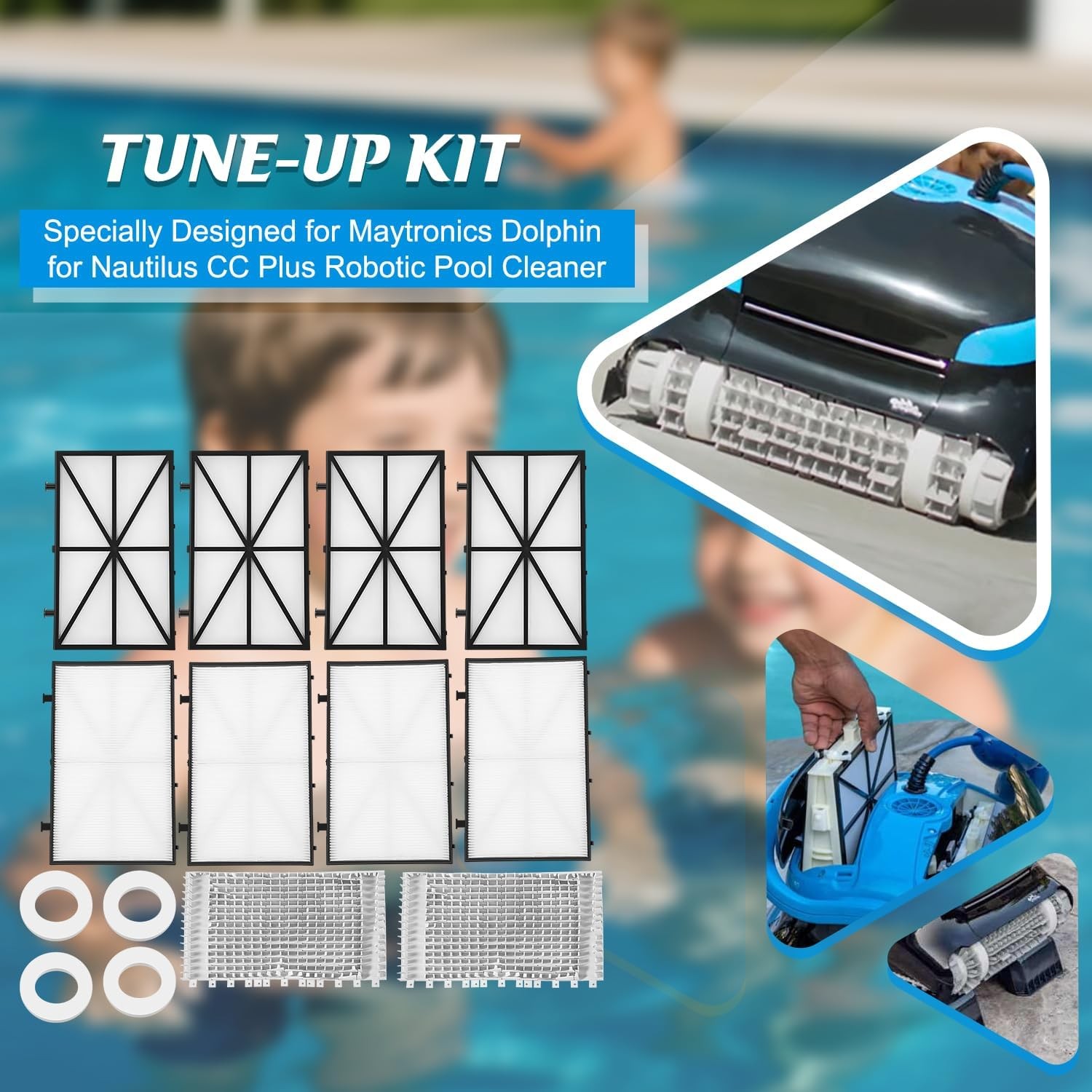 Tune-up Kit for Maytronics Dolphin Nautilus CC Plus Robotic Pool Cleaner Incl…