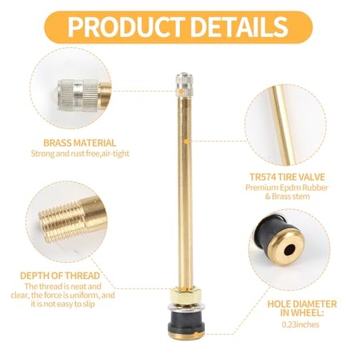 20 Pcs 5in Clamp in Truck Valve Stems, Truck Tire Valve Stems Straight Truck