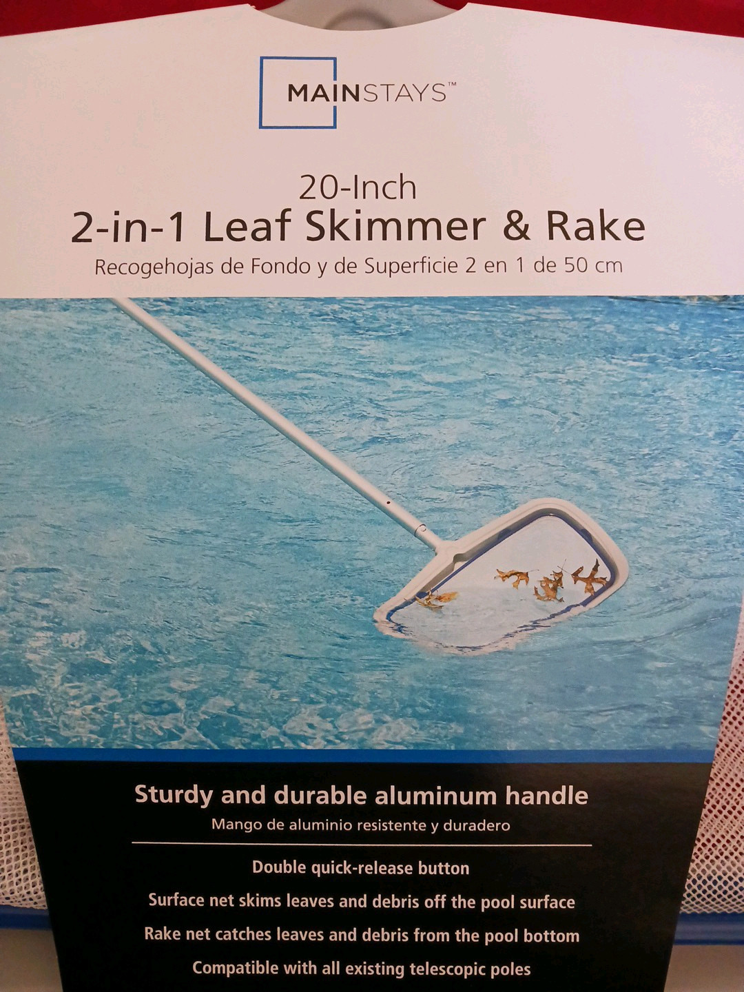lot 3pcs Pool MAINSTAYS 20″ 2-IN-1 Leaf Skimmer Rake Vacuum Head 20″ Wall Brush