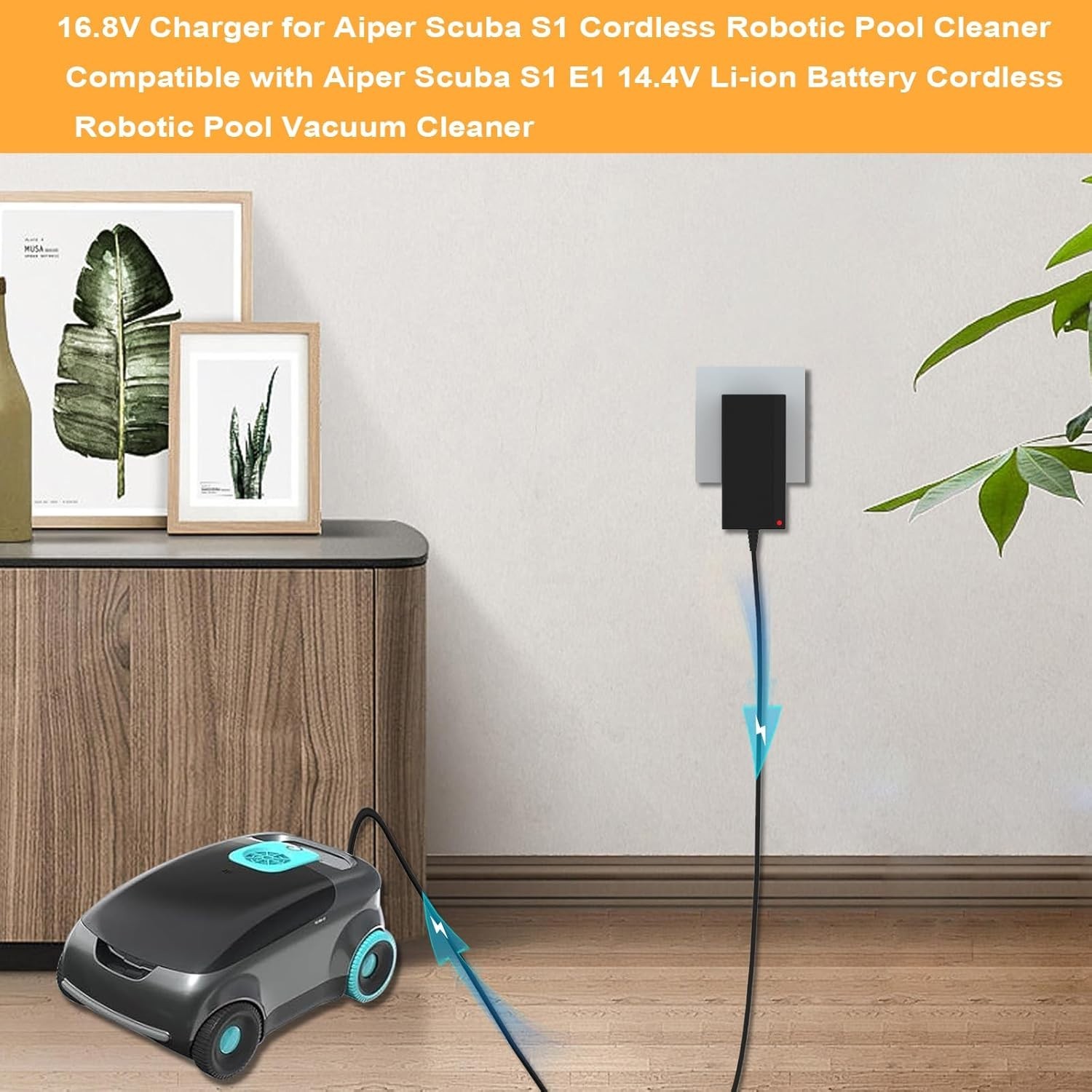 16.8V Charger for Aiper Scuba S1 Cordless Robotic Pool Cleaner Compatible wit…