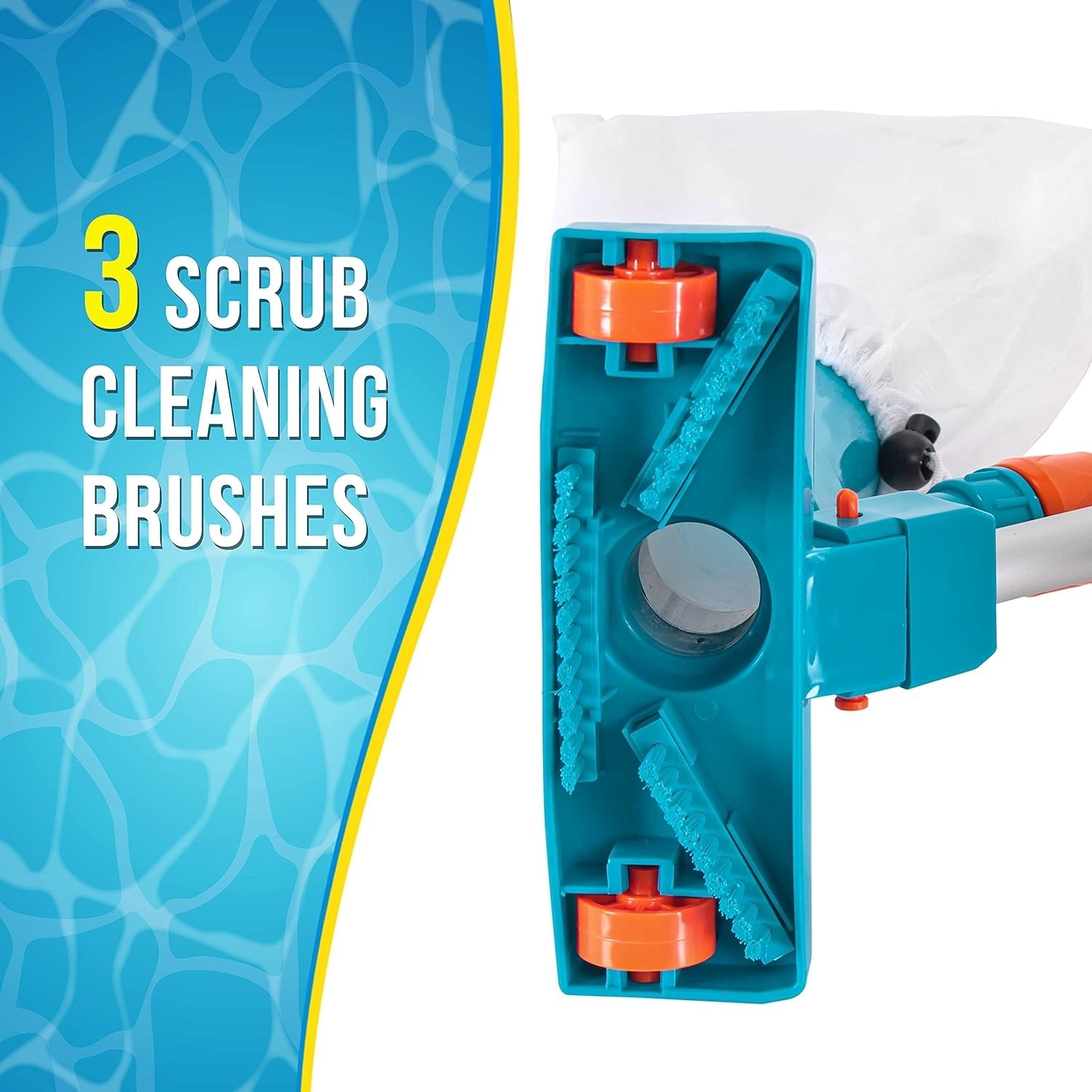 Manual Pool Vacuum Cleaner 5-Section Telescopic Pole Mesh Bag for Pools