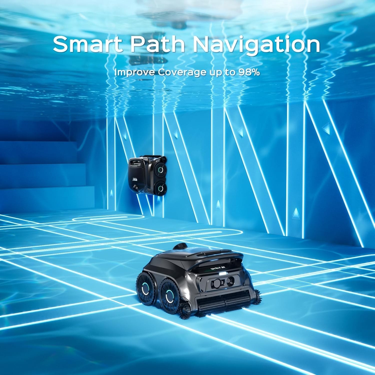 WYBOT B1 Cordless Robotic Pool Vacuum Inground App Navigation Gray 2026 NEW