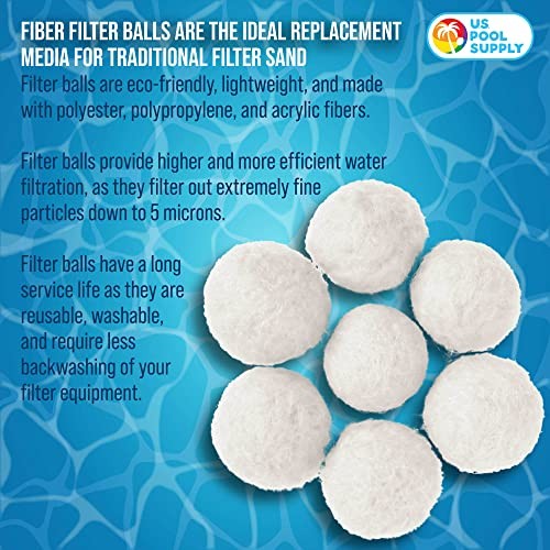 3.0 lbs Pool Filter Balls – Eco-Friendly Fiber Filter Media for 2 White