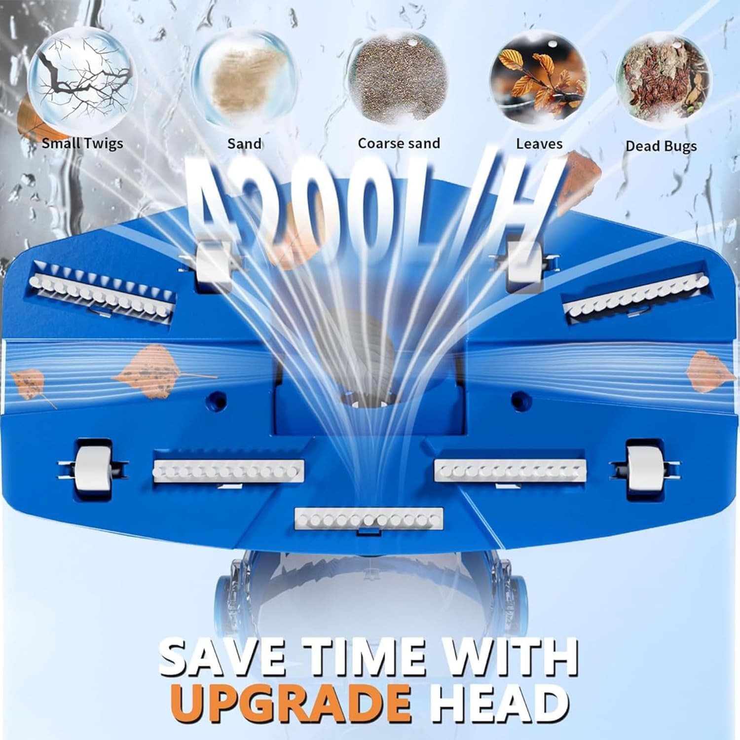 Cordless Rechargeable Pool Vacuum 18.5 GPM Handheld Cleaner with Telescopic Pole