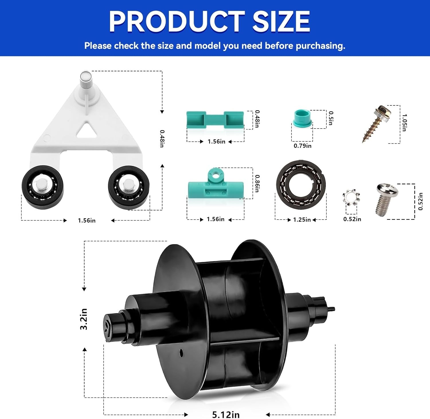 Pool Cleaner Parts Kit for Hayward Pool Vac Navigator Ultra Aquadroid Black