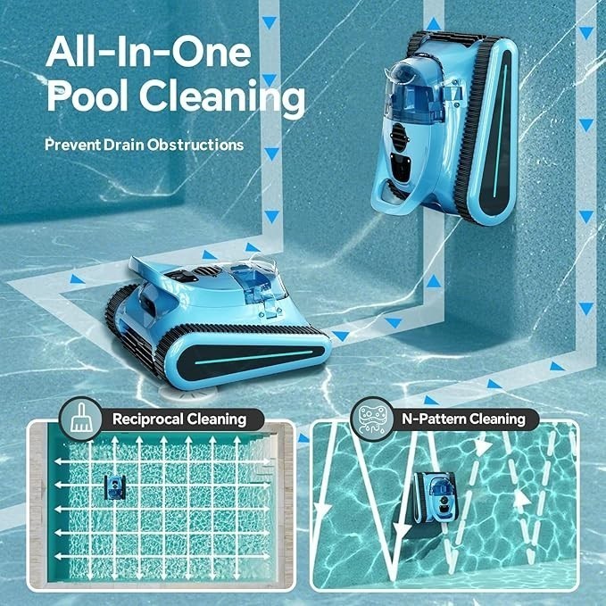 2026 Seauto 3H Cordless Robotic Pool Vacuum Cleaner Wall Climbing, App Support
