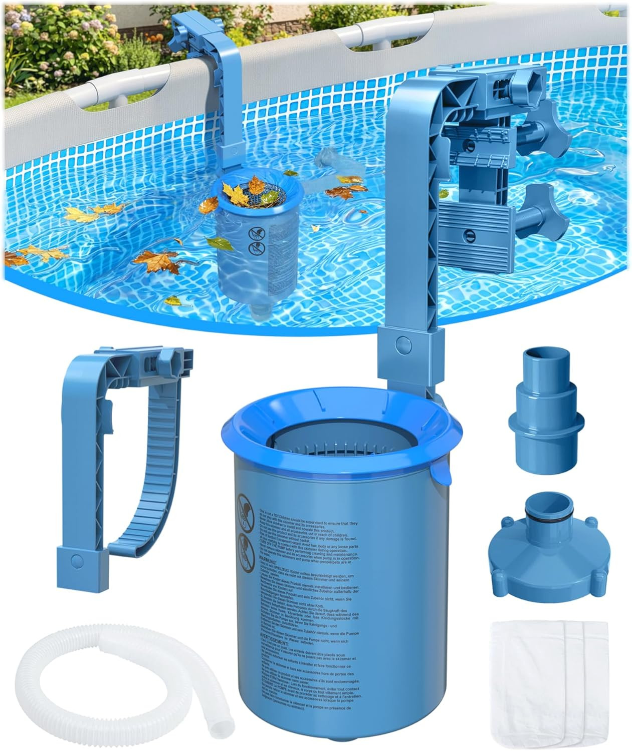 Kirswp 2026 above Ground Pool Skimmer with 3 Skimmer Socks | Wall Mount Surface