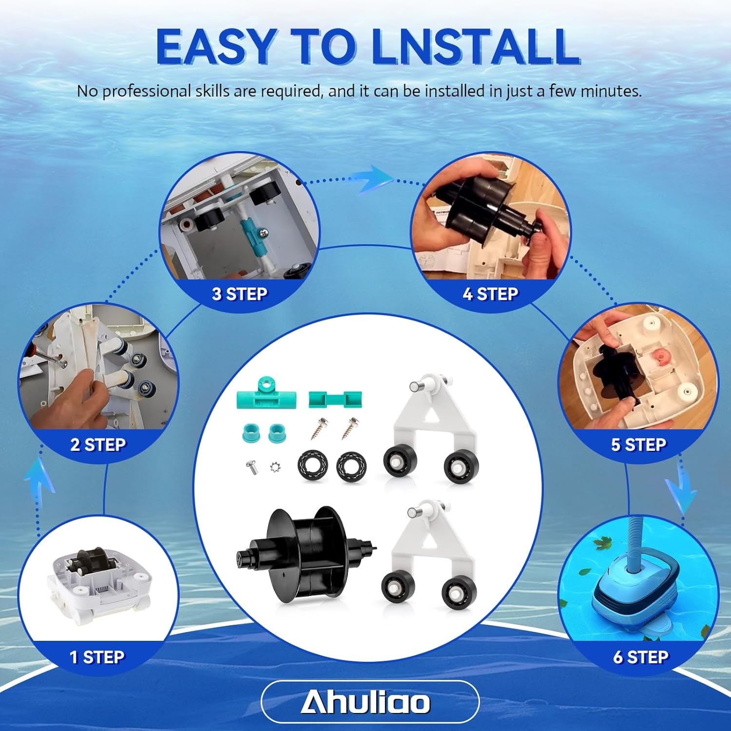 Pool Cleaner Parts Kit for Hayward Pool Vac Navigator Ultra Aquadroid Black
