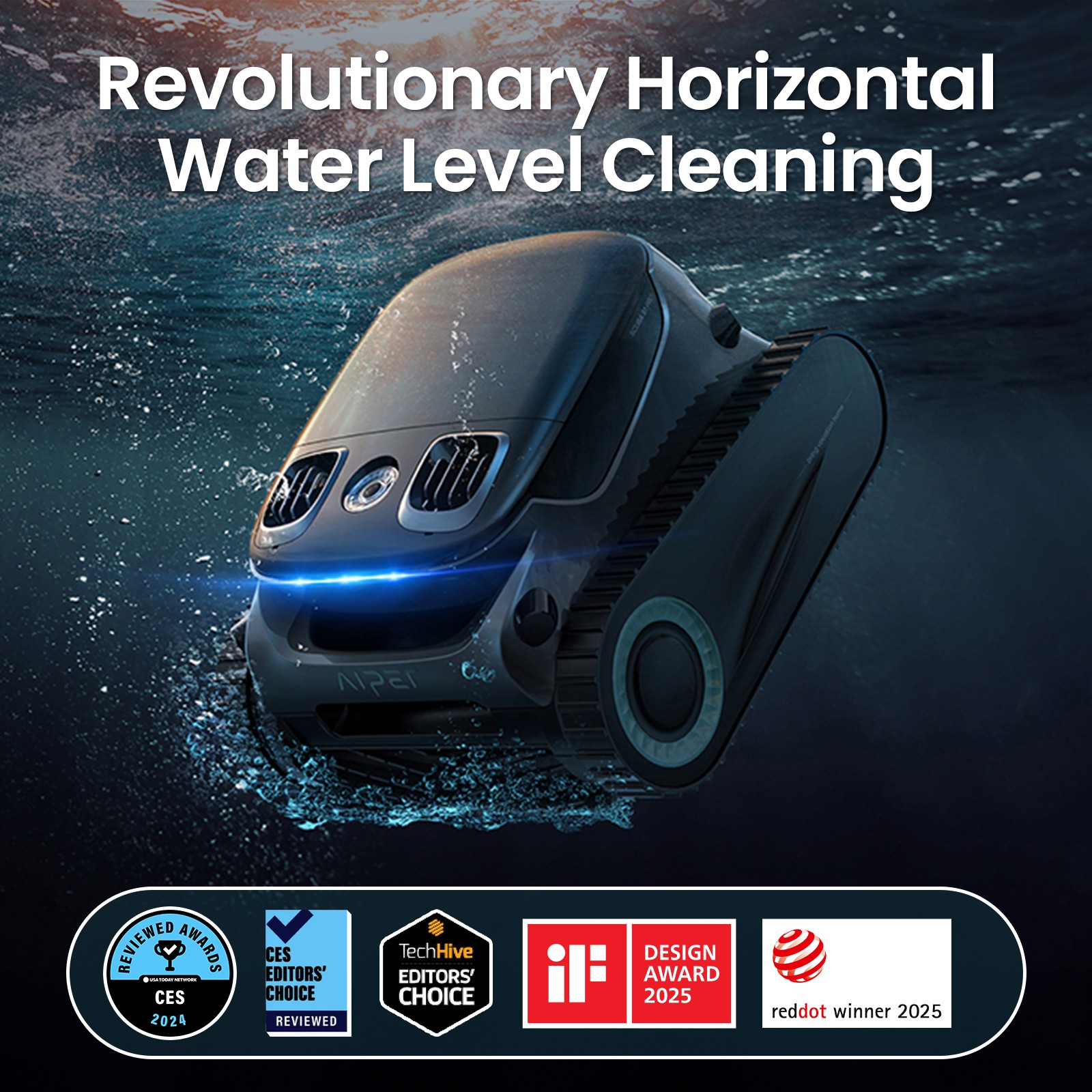 AIPER S1 pro Pool Cleaner Robotic Pool Vacuum for All Types Pools Black