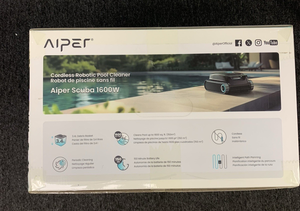 AIPER SCUBA 1600W – CORDLESS ROBOTIC POOL CLEANER – SEALED