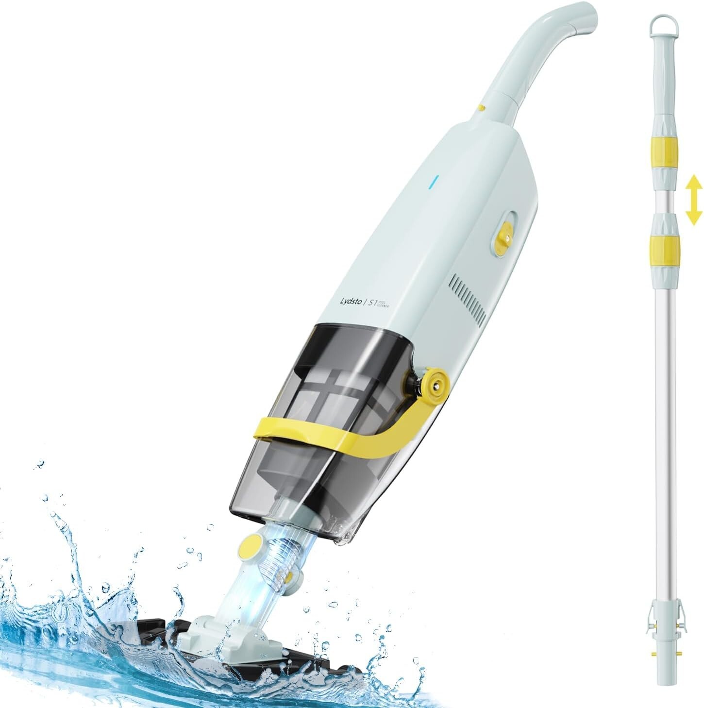 (2024 Upgraded) Lydsto Handheld Pool Vacuum with Telescopic Pole, Cordless Re…